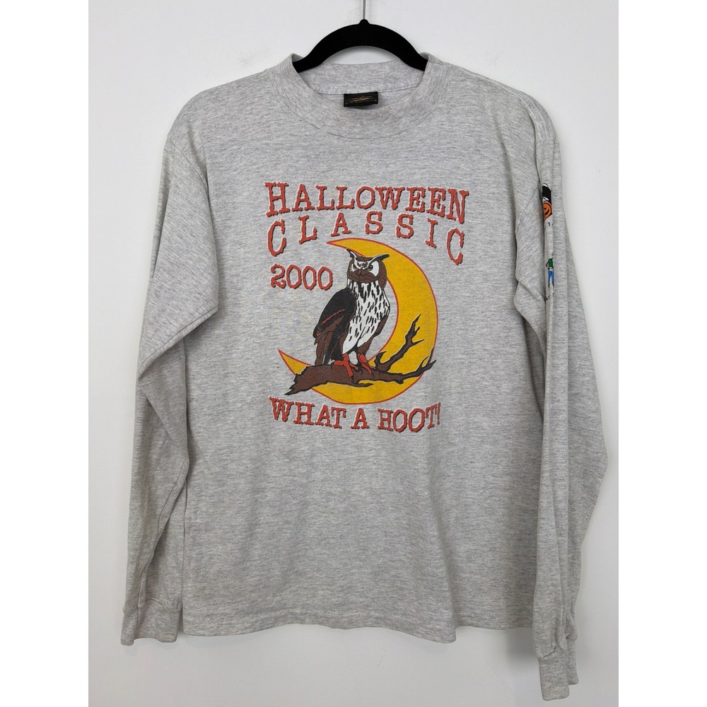 Vintage Single Stitch Halloween Classic 2000 Shirt Long Sleeve M Gray